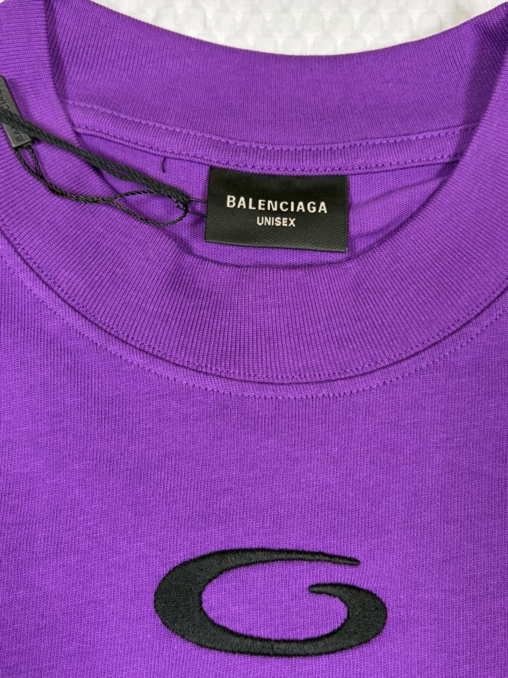 BALENCIAGA UNISEX MEDIUM OVERSIZED PURPLE 01 LOGO JERSEY T-SHIRT/TAGS EXCELLENT - Picture 4 of 8